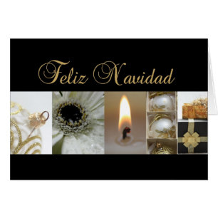 spanska svarta guld-christmas-mas-kollokort hälsningskort