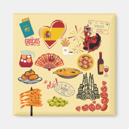 Spanska symboler Travel Älskare Magnet