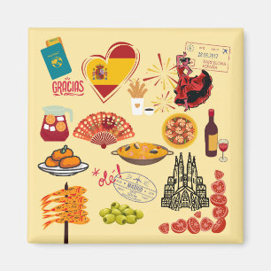 Spanska symboler Travel Älskare Magnet