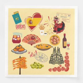 Spanska symboler Travel Älskare Pappersservett