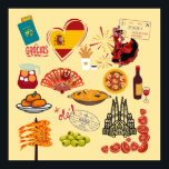Spanska symboler Travel Älskare Poster<br><div class="desc">Coola Spanska symboler för reseentusiaster.</div>