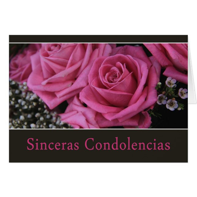 Spanska sympatikort, sinceras condolencias OBS kort (Framsidan Horizontal)