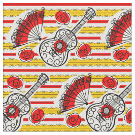 Spanska syvenirerna Rand, finstilt utskrift Tyg