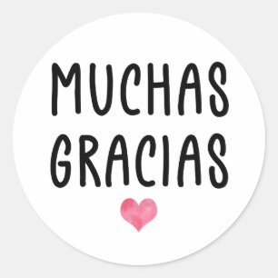 Spanska Tack So Muchas Gracias Runt Klistermärke