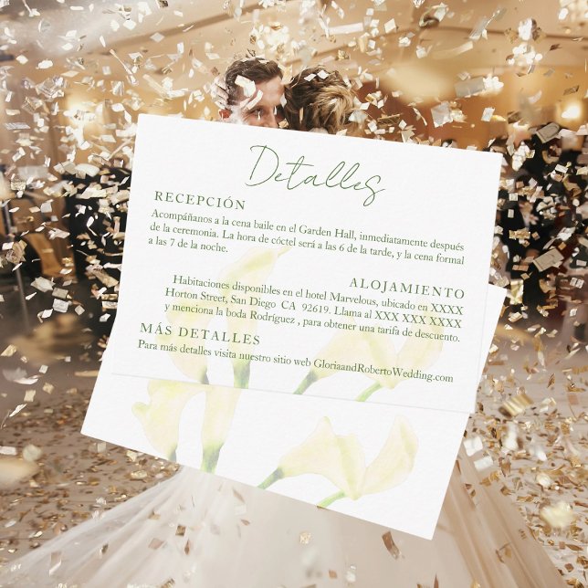Spanska, Tarjeta Detalles Invación Boda, Bröllop Tilläggskort (Skapare uppladdad)