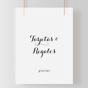 Spanska Tarjetas- och Regalos-tecken Poster