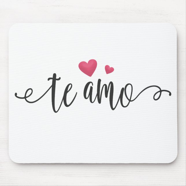 Spanska Te Amo I Kärlek You Valentine | Mousepad Musmatta (Framsidan)