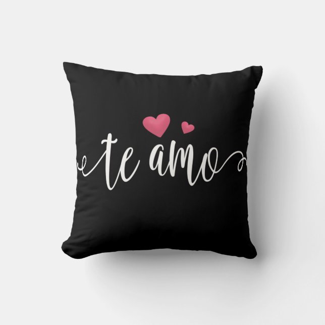 Spanska TeAmo I Kärlek You Valentine Dekorativ kud Kudde (Framsida)