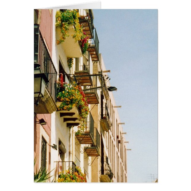 Spanska terrasser hälsningskort (Framsidan)