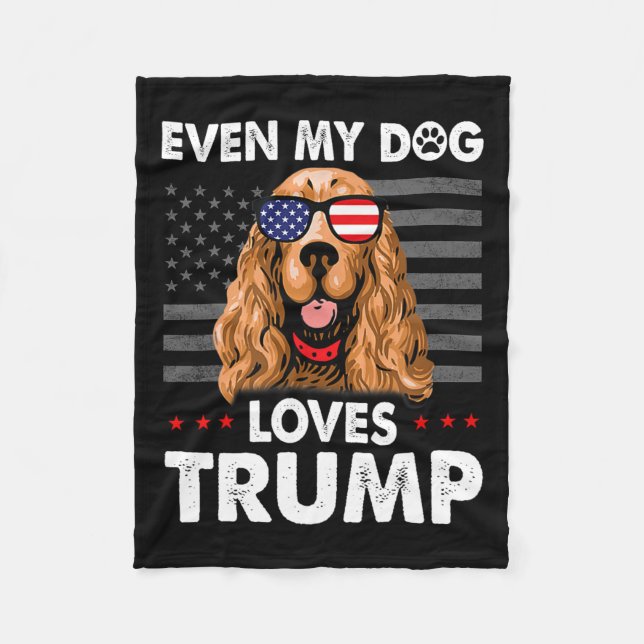 Spanska till och med min Hund Kärlek Trump Funny Fleecefilt (Framsidan)