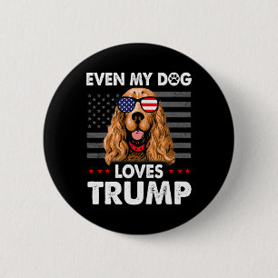 Spanska till och med min Hund Kärlek Trump Funny Knapp