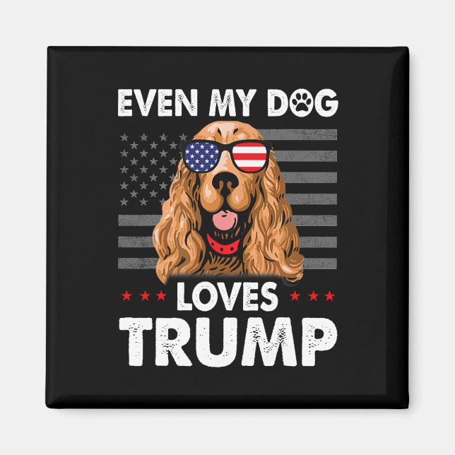 Spanska till och med min Hund Kärlek Trump Funny Magnet (Framsidan)