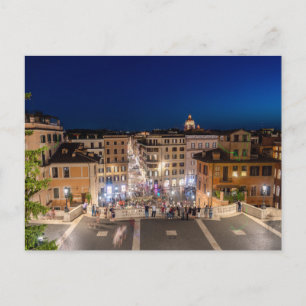 Spanska trappan och Piazza di Spagna i skymningen Vykort