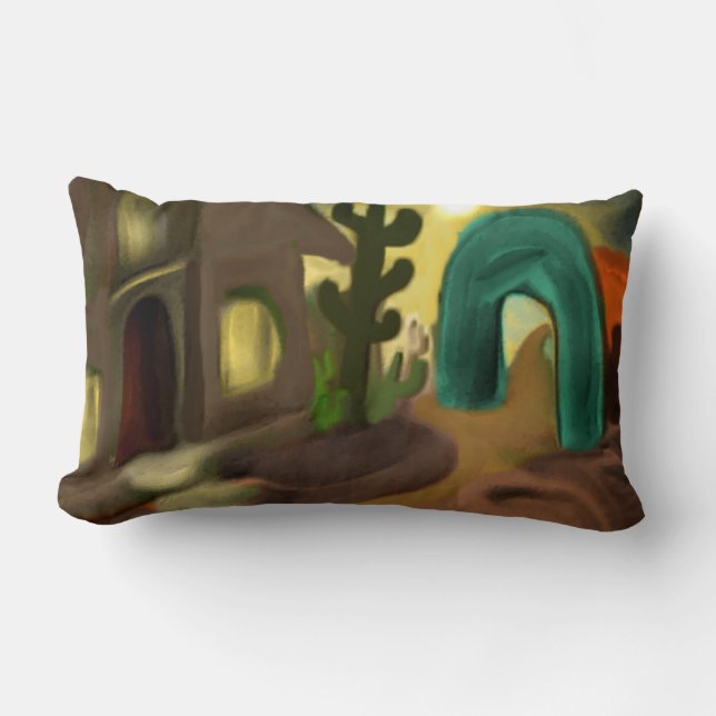 Spanska Uppdrag Abstrakt i sydvästra Spanien Lumbarkudde (Framsida)