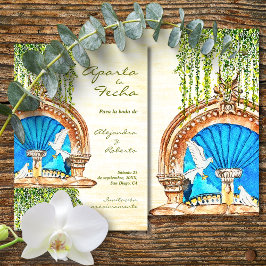 Spanska, ursprunglig vattenfärg gammal Mexico Font Spara Datumet