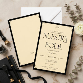 Spanska Vår Bröllopsfest Art Deco Elegant Bröllops Inbjudningar