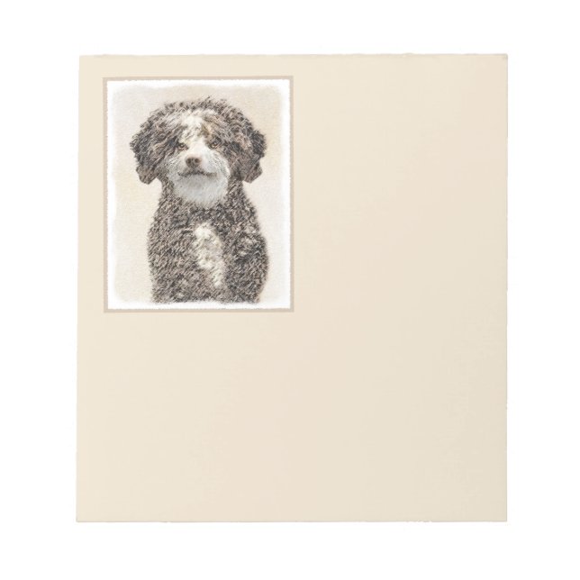 Spanska Vatten-Hund - Cute Original Hund Art Anteckningsblock (Framsida)