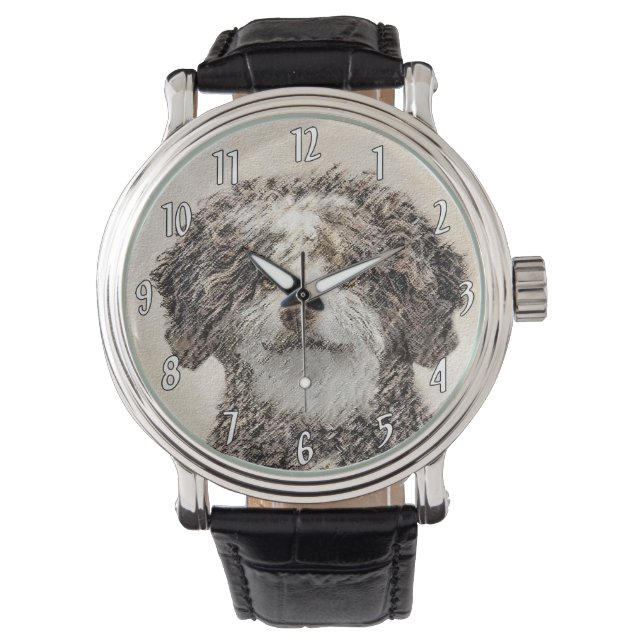 Spanska Vatten-Hund - Cute Original Hund Art Armbandsur (Framsida)