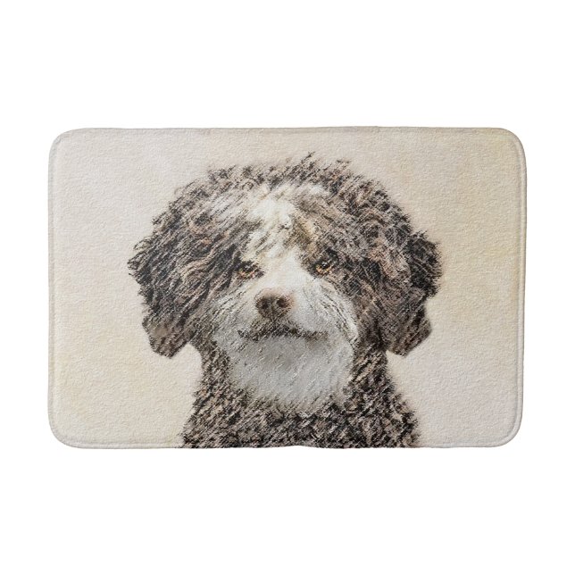 Spanska Vatten-Hund - Cute Original Hund Art Badrumsmatta (Framsidan)