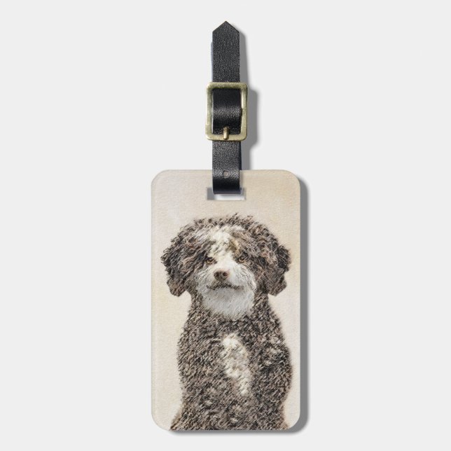 Spanska Vatten-Hund - Cute Original Hund Art Bagagebricka (Vertikal Framsida)