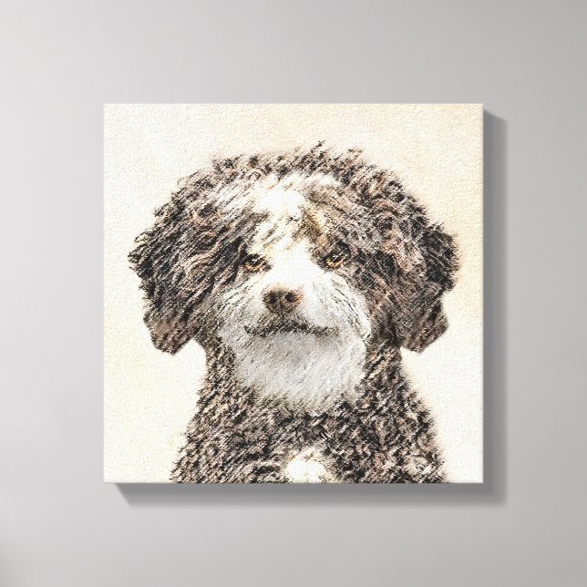 Spanska Vatten-Hund - Cute Original Hund Art Canvastryck (Framsida)