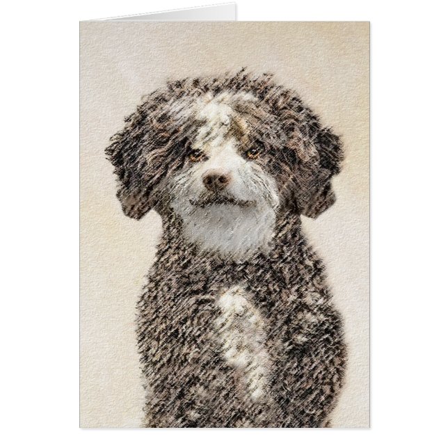 Spanska Vatten-Hund - Cute Original Hund Art Hälsningskort (Framsidan)