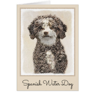 Spanska Vatten-Hund - Cute Original Hund Art Hälsningskort