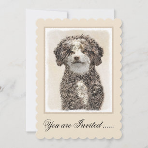 Spanska Vatten-Hund - Cute Original Hund Art Inbjudningar
