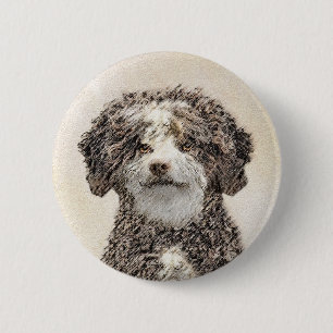 Spanska Vatten-Hund - Cute Original Hund Art Knapp