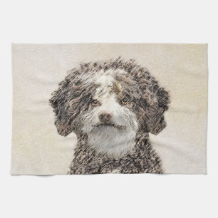 Spanska Vatten-Hund - Cute Original Hund Art Kökshandduk