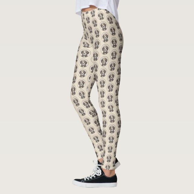 Spanska Vatten-Hund - Cute Original Hund Art Leggings (Vänster)