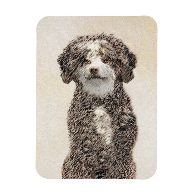 Spanska Vatten-Hund - Cute Original Hund Art Magnet (Vertikal)