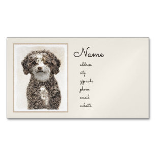 Spanska Vatten-Hund - Cute Original Hund Art Magnetiska Visitkort