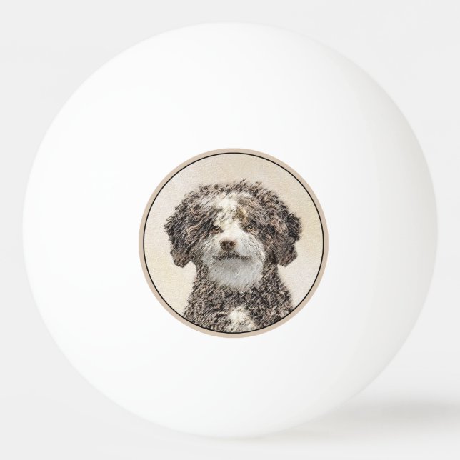 Spanska Vatten-Hund - Cute Original Hund Art Pingisboll (Framsidan)