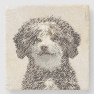 Spanska Vatten-Hund - Cute Original Hund Art Stenunderlägg
