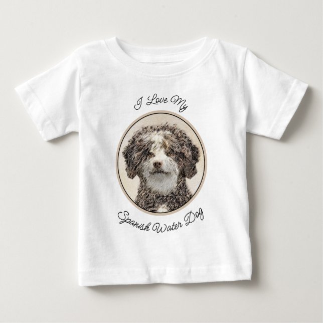 Spanska Vatten-Hund - Cute Original Hund Art T Shirt (Framsida)