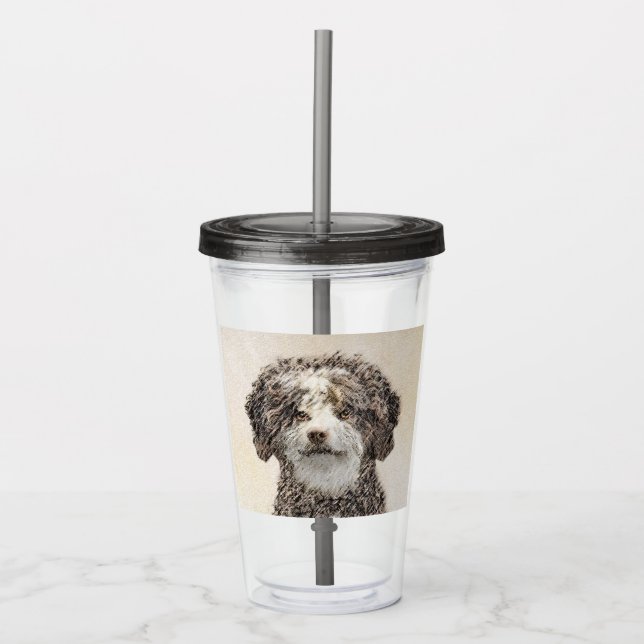Spanska Vatten-Hund - Cute Original Hund Art Take Away Mugg (Framsida)