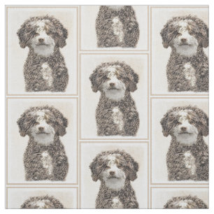Spanska Vatten-Hund - Cute Original Hund Art Tyg