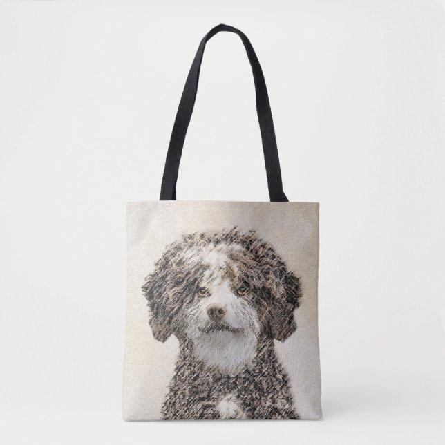 Spanska Vatten-Hund - Cute Original Hund Art Tygkasse (Framsida)