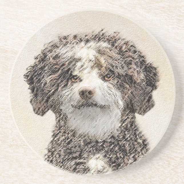 Spanska Vatten-Hund - Cute Original Hund Art Underlägg (Framsidan)