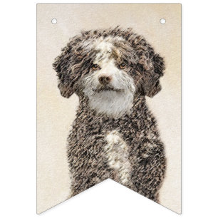 Spanska Vatten-Hund - Cute Original Hund Art Vimplar