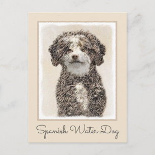 Spanska Vatten-Hund - Cute Original Hund Art Vykort