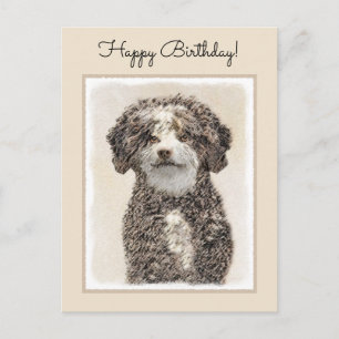 Spanska Vatten-Hund - Cute Original Hund Art Vykort