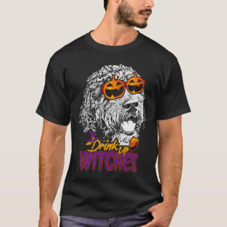 Spanska Vatten Hund Drink Up Witches Halloween T Shirt