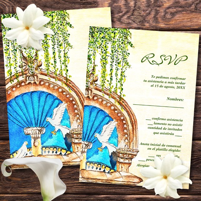 Spanska, vattenfärgsfärg, gammal Mexiko-OSA kort (Skapare uppladdad)