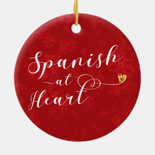 Spanska vid Heart Helgdag Dekoration, Spanien Julgransprydnad Keramik (Baksidan)