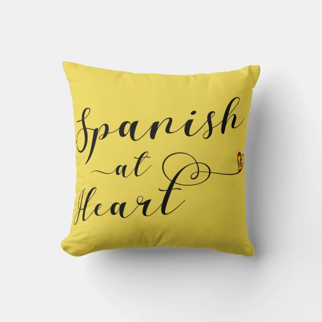 Spanska vid hjärta Throw Cushion, Spanien Kudde (Framsida)