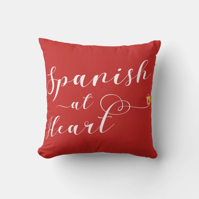 Spanska vid hjärta Throw Cushion, Spanien Kudde (Framsida)