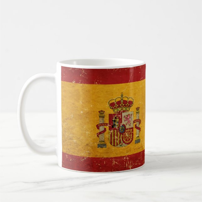 Spanska Vintagen Grunge Design Mugg (Vänster)
