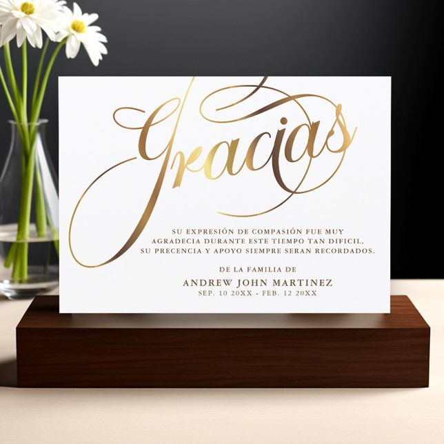Spanska vit- och Guld-calligrafi Tack Kort (Skapare uppladdad)